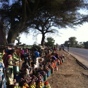 Road side market selling fresh fruit and vegetables, Oromia, Ethiopia. Credit, Agriculture for Impact.