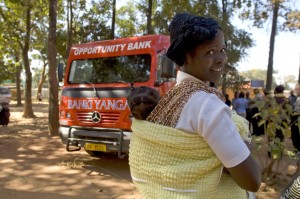 Mobile banking vehicle providing access to finance for rural people in Malawi. Credit, Gates Foundation. 